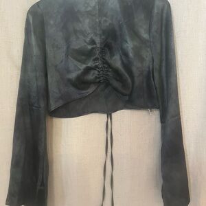 Topshop Elegant Black Satin Blouse
